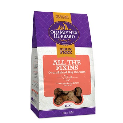 Old Mother Hubbard by Wellness Grain Free All The Fixins' Biscuits Mini oven Oven Baked with Turkey and Sweet Potato Dog Treats &ndash; 16oz