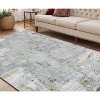 Gray Black And Ivory Abstract Area Rug - 2 of 4