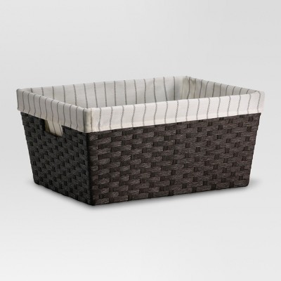 17x12x8" Large Lined Basket Dark Brown Weave - Threshold™