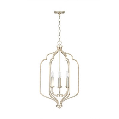 Elegant Ophelia 6-Light Winter Gold Chandelier with Distressed Finish