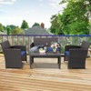 Tangkula 8PCS Outdoor Patio Furniture Sets Weather-Resistant Rattan Sofas w/ Soft Cushion Navy - 4 of 4