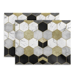 Nature Magick Gold Geometric Marble Placemats - Deny Designs - 1 of 2