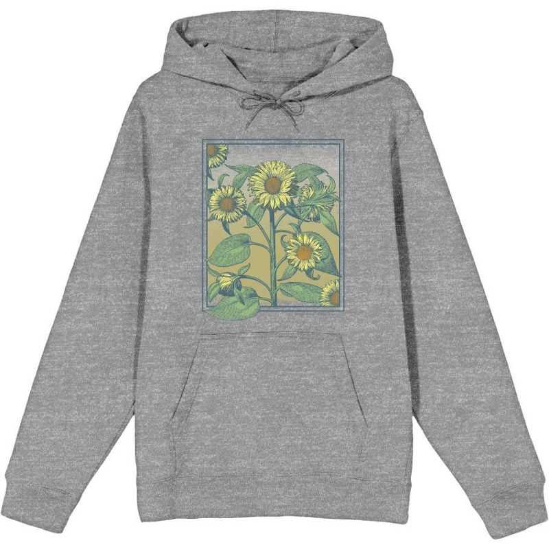Natural World Sunflower Frame Adult Long Sleeve Hoodie, 1 of 3