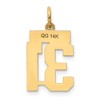 Black Bow Jewelry 14k Yellow Gold, Athletic Collection, Small Polished Number 31 Pendant - 3 of 4