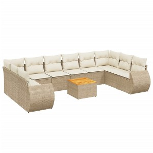 vidaXL Garden Sofa Set Beige, Cream White - 1 of 4