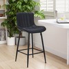 MAYEERTY Black 2-Pack Faux Leather Counter Bar Stools, Modern Design for Kitchen Islands & Dining Rooms - 3 of 4