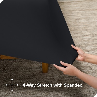 Queen Black Premium Microfiber Stretch Knit Sheet Set