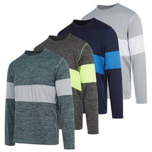 DARESAY Dri-Fit Long Sleeve T Shirts for Men-Moisture Wicking, Quick Dry Tees, Pack of 4 - 1 of 4