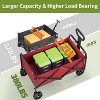 Utility Collapsible Wagon with 360° All-Terrain Wheels, Drink Holders & Adjustable Handle, 380LB Grocery Wagon for Shopping, Camping, Garden - 2 of 4