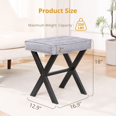 Arceso Ottoman Foot Stool Vanity Stool, Square X-Leg Foot Rest Ottoman Makeup Stool, Small Stool Chair for Vanity,for Makeup Room, Living Room