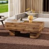 FONTOI Coffee Table with Patterns, Side Table with Spacious Top, Easy to Clean, Wood, 21.6"*17.2"*43.3" - 4 of 4