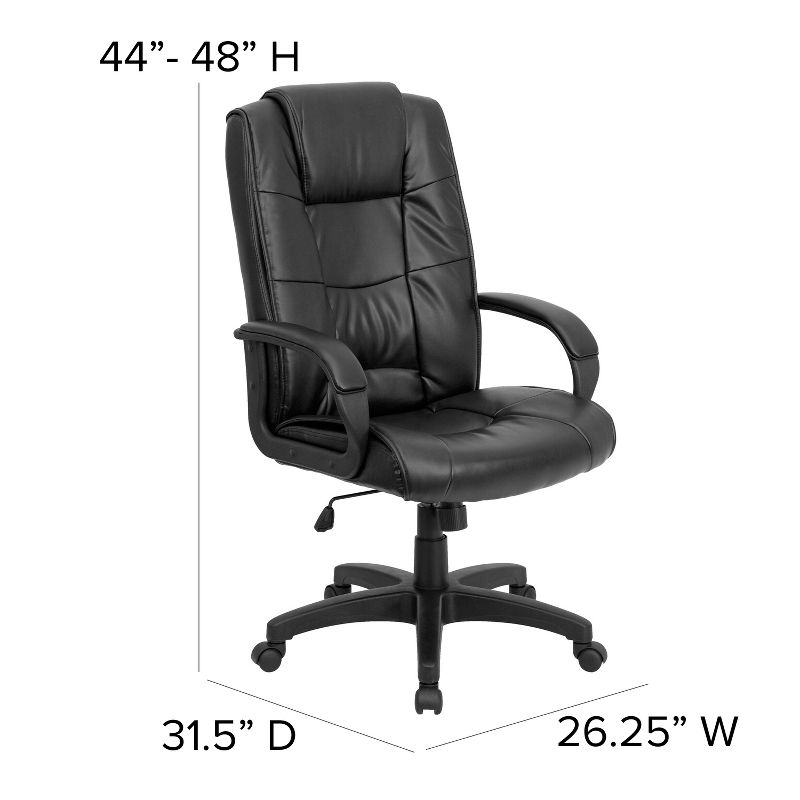 Emma and Oliver High Back Multi-Line Stitch Executive Swivel Office Chair with Arms, 4 of 12