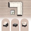 6-Piece PE Rattan Patio Sectional Set – Modular Outdoor Sofa, Coffee Table & Thick Cushions, Weatherproof for Poolside, Backyard - 3 of 4