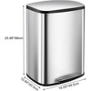 50L/13Gal Heavy Duty Hands-Free Stainless Steel Kitchen Trash Can - 2 of 4