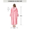 Inhand Oversized Wearable Blanket Hoodie, Long Hooded Blanket for Girls, Cozy Flannel Sweatshirt Blanket with Giant Pocket and Zipper - 3 of 4