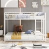 Streamdale Full over Full Metal Bunk Bed, Low Bunk Bed with Ladder, White - 2 of 4