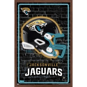 Trends International NFL Jacksonville Jaguars - Neon Helmet 23 Framed Wall Poster Prints - 1 of 4