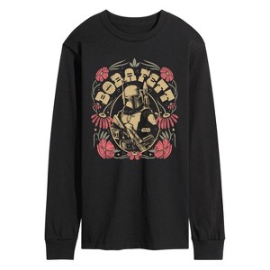Men's - Star Wars - Boba Fett Boho Flowers Long Sleeve Graphic T-Shirt - 1 of 3