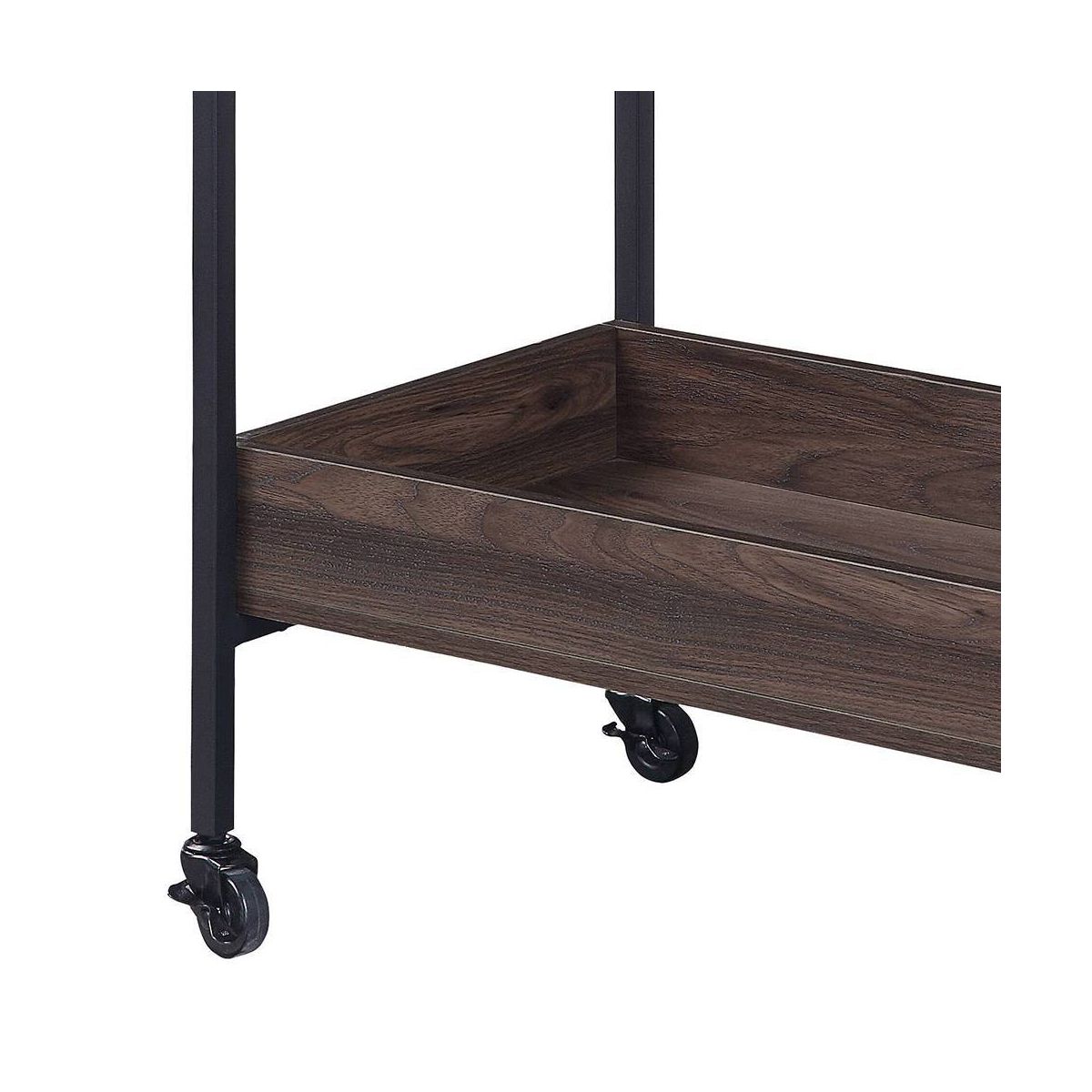 Acme Furniture Jerrick Bar Serving Cart Walnut/Black Finish - thumbnail 5