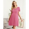 Coolmee Womens Maternity Dress Short Sleeve Midi Summer Dresses Nursing Casual Solid Color Button Down Breastfeeding Dress Clothes - 2 of 4