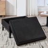 GDFStudio Lucia Modern 33.8" Solid Wood and Fabric Upholstered Round Storage Ottoman with Reversible Lid - 4 of 4