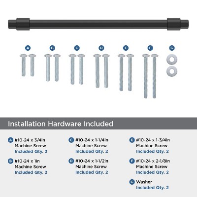 Matte Black 14-Inch Modern Appliance Pull with Mounting Hardware