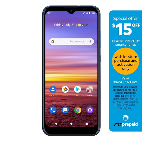 At T Prepaid Radiant Max 32gb Blue Target