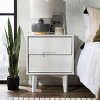 GlasFlength Nightstands Modern Nightstand Bedroom Nightstand Elegant Bedside Table with 2 Drawers for Living Room, White, 20"*16"*24" - 2 of 4