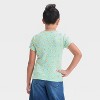 Girls' Pokemon Floral Pikachu Pointelle Lace Short Sleeve Top - Green - 2 of 3