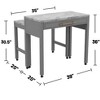 NicBex Dining Table 39" Modern Rectangular Counter Height Wooden Dining Table Faux Marble Top for Dining Room - 3 of 4
