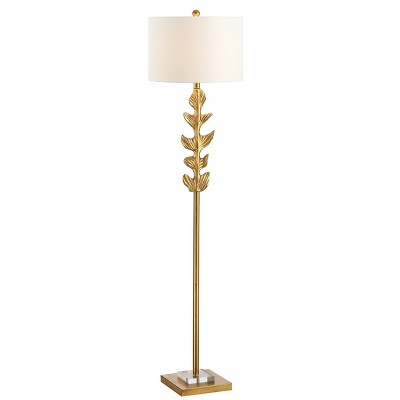 Georgiana Gold Leaf Floor Lamp with White Shade