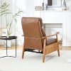 Light brown Wood Frame Armchair, Modern Accent Chair Lounge Chair for Living Room - 4 of 4