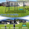Okak 6-IN-1 Swing Sets with Climbing Ladder and Net, Toddler Swing with Trapeze Bar and Hammock Swing, Outdoor Swing for Children, Green - 3 of 4