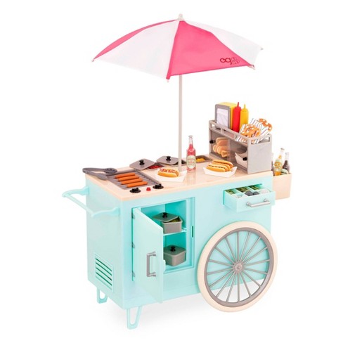 Our Generation Hot Dog Cart Accessory with Play Food for 18" Dolls - Retro Collection - image 1 of 4