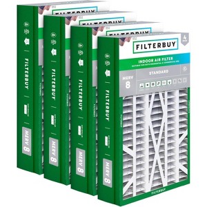Filterbuy 14.5x27x5 Air Filter (4-Pack), Pleated MERV 8 Dust Defense HVAC AC Furnace Air Filters for Trane, American Standard, Honeywell, & Accumulair - 1 of 4