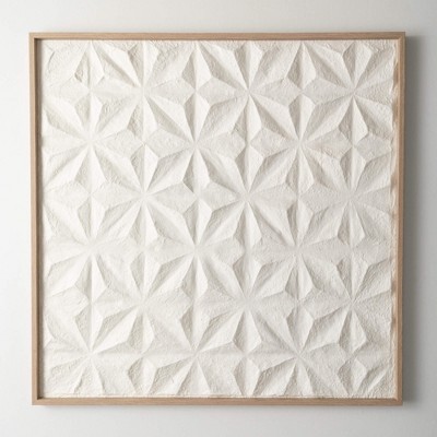 Sullivans Embossed Geometric Wall Decor 31.5"H; White