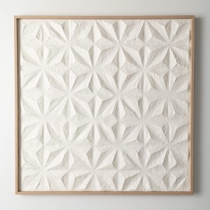 Sullivans Embossed Geometric Wall Decor 31.5"H; White - 1 of 4