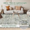 Area Rug, Home Decor Washable Vintage Distressed Rug - Soft Non Slip Low Pile Foldable Carpet for Living Room Bedroom Dining Room Office - 3 of 4