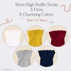 Cozyway Knee High Socks for Girls 5 Pack Tube Ruffled Uniform Long Stockings, 1-3 years old - 2 of 4