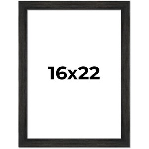 PosterPalooza | 16x22 Wide Barnwood Picture Frame, UV Acrylic, 6 Finishes - Grey, Brown, White, and Black - 1 of 4