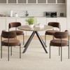 CAVINAS Mid-Century Coffee Table with Metal Frame,Round Wooden Accent Table with Dining Tabletop,Modern Coffee Table for Living Room - 2 of 4