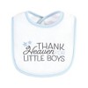 Hudson Baby Infant Boy Fiber Filled Drooler Bibs 3pk, Thank Heaven Blue Stars, One Size - 3 of 4