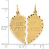 Black Bow Jewelry 14k Yellow Gold Best Friend Heart Set of 2 Charm or Pendants, 22mm - 4 of 4