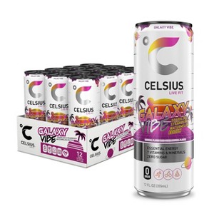 Celsius Sparkling Galaxy Vibe, Functional Essential Energy Drink 12 Fl Oz (Pack Of 12) - 1 of 4