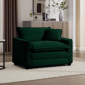 Christopher Knight Home Truman Modern 45" Corduroy Single Sofa, Club Chair with Pillow - 1 of 4