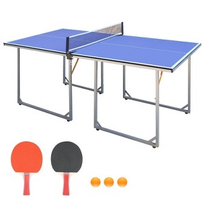 Belatt 6' Table Tennis Table, Foldable with Net and Paddles - Portable Indoor/Outdoor MDF Table Tennis Table, 0.5" Thickness - 1 of 4