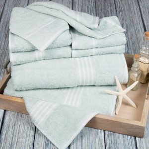 Hastings Home 100% Cotton Rio Towel Set - Seafoam, 8 Pieces - 1 of 4