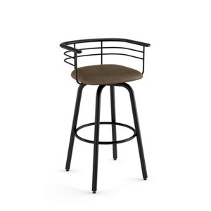 Amisco Turbo Upholstered Barstool Brown/Black: Industrial Style, Faux Leather, Steel Frame, 300 lbs Capacity - 1 of 4
