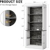 White Bookshelf Storage Cabinet with LED Lights, 5 Tier Freestanding Storage Shelves, 71 Inch Tall Bookcase for Living Room, Office - 4 of 4
