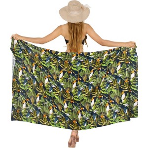 HAPPY BAY Women's Sarong Bikini Swimsuit Cover up Summer Wraps Bathing suit Swimwear Beach Wrap Skirts for Women One Size Multicolored, Bird - 1 of 4
